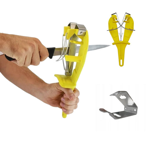 BOBET Sharp Easy Pull Through Butchers Knife Sharpener Made in France - Yellow