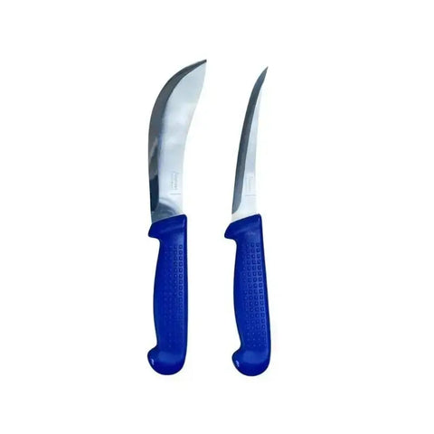 Butcher Knife Set- Blue Grip Handle 2 Knvies AllYourBlades