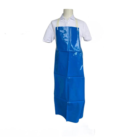 Butchers Apron TPU Waterproof Apron Heavy Duty Vinyl Aprons Full Length Blue