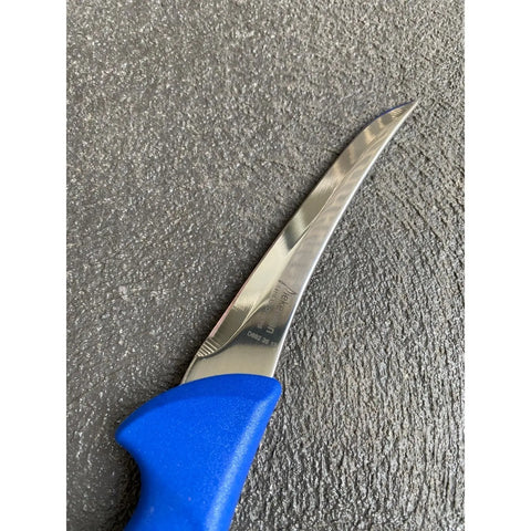 Diekensen Butchers Curved Stiff Boning Knife 5'' 13cm Blade - Blue AllYourBlades