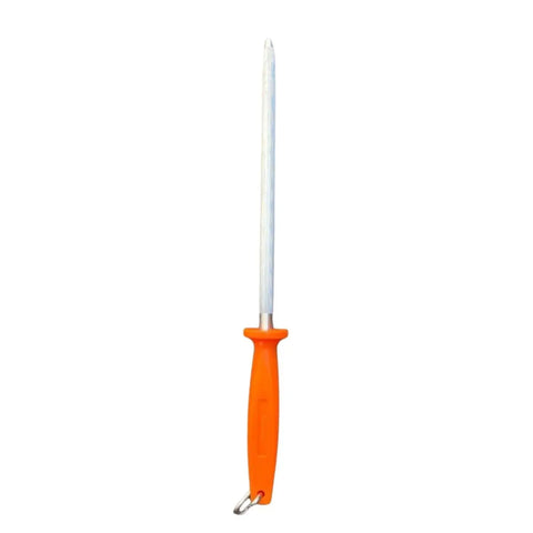 Fine Cut Stainless Steel Knife Sharpening Steel- Orange Handle TOP